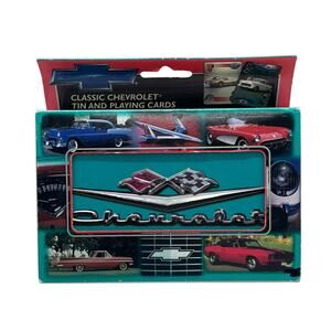 Vintage Chevrolet Twin Pack Playing Cards Collectible Tin
